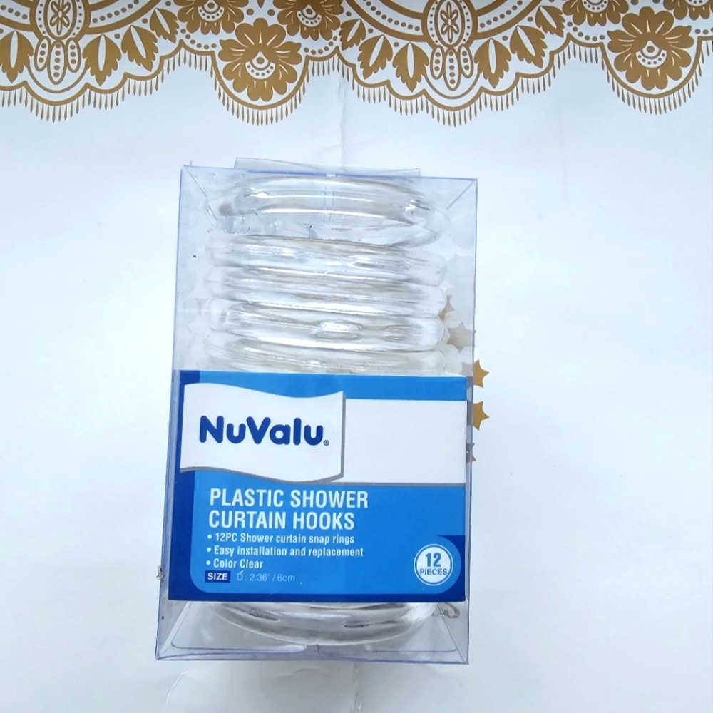 12pack Plastic Shower Curtain Hooks